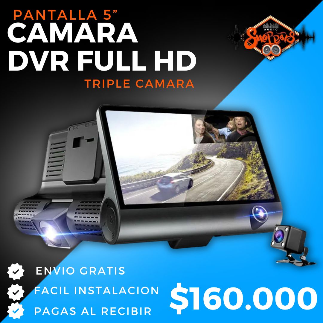 Cámara DVR FULL HD con tres cámaras 🔥